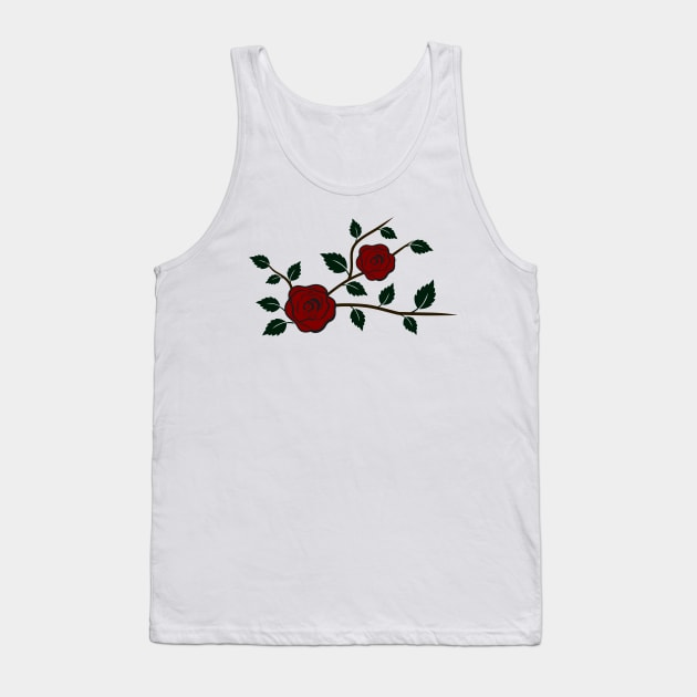 Rose Branch with flowers Tank Top by ShirtyLife